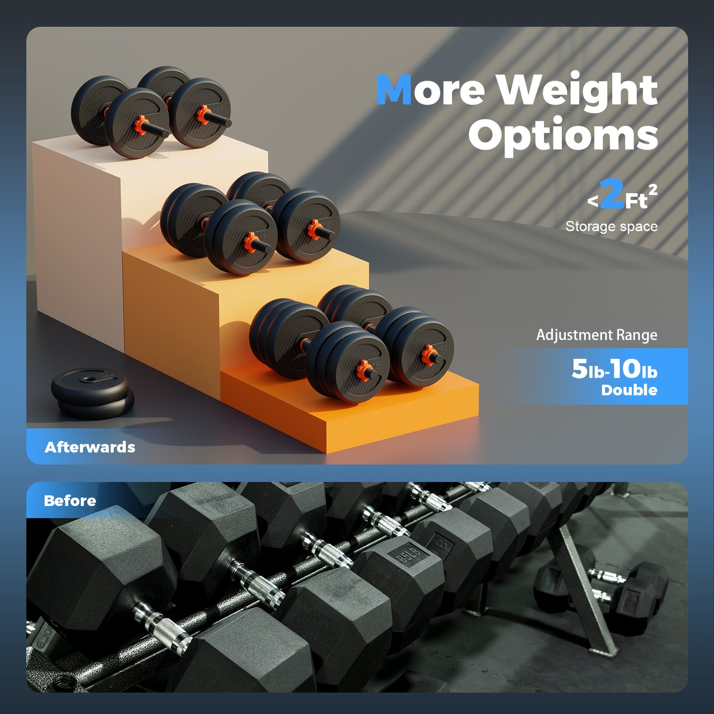 FLYBIRD 4 in 1 Adjustable Dumbbell Kettlebell Weight Set