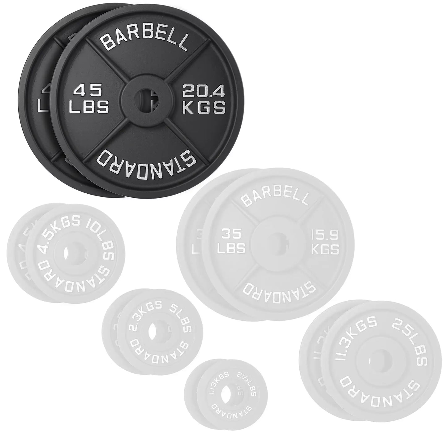 Flybird Olympic Weight Plates Cast Iron 2-Inch | 45LBS| 1 Piece