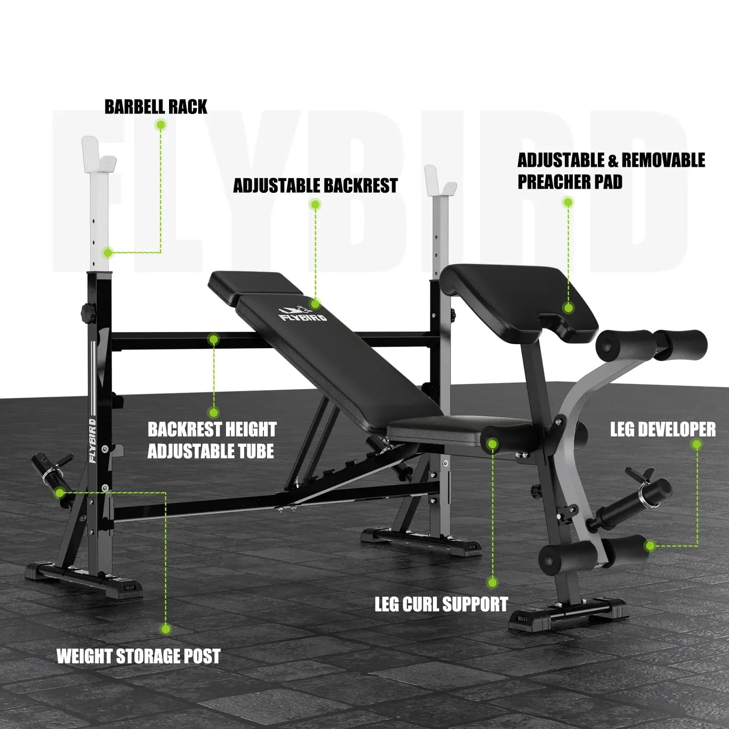 Flybird Adjustable Olympic Weight Bench