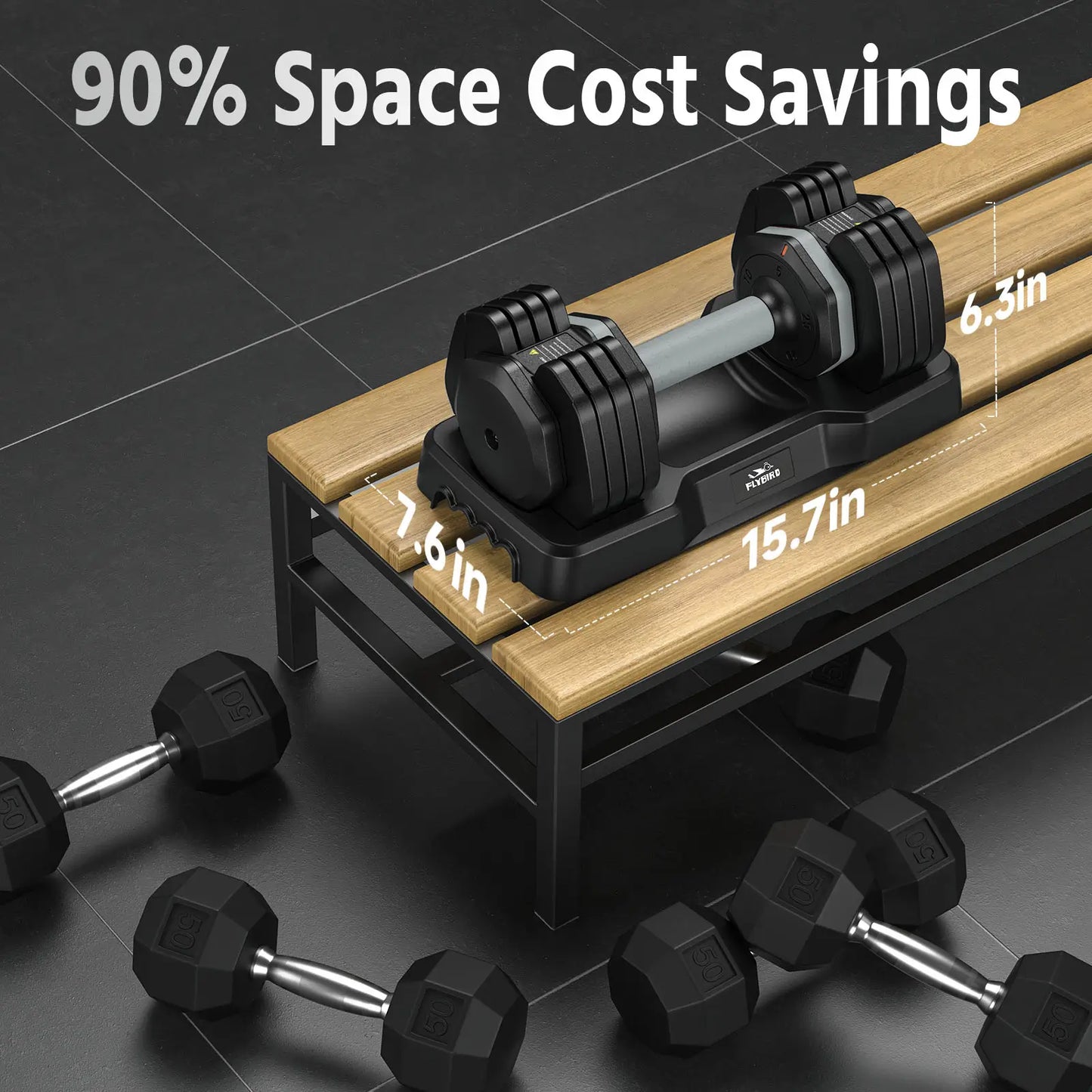 FLYBIRD Quick Adjustable Dumbbell Weight Set | 25LBS