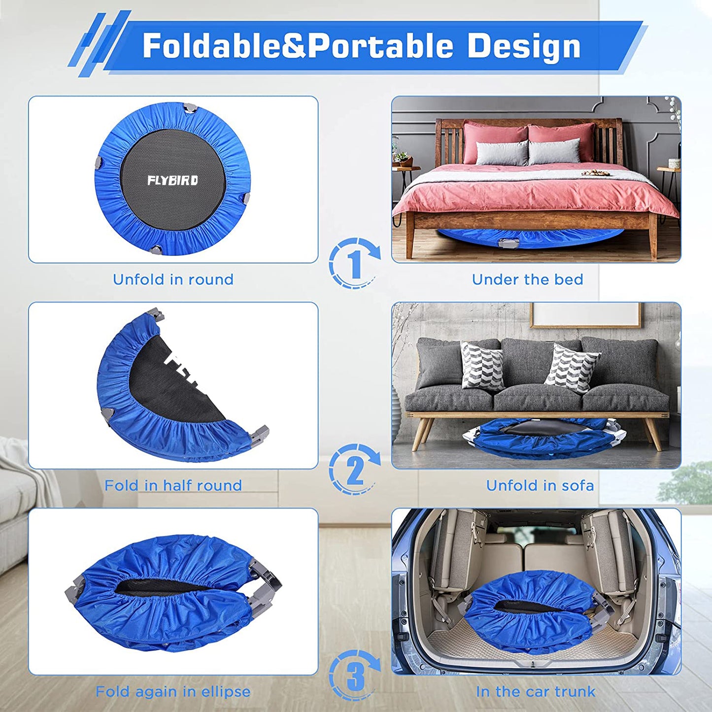 Flybird Foldable Indoor Trampoline -40Inch