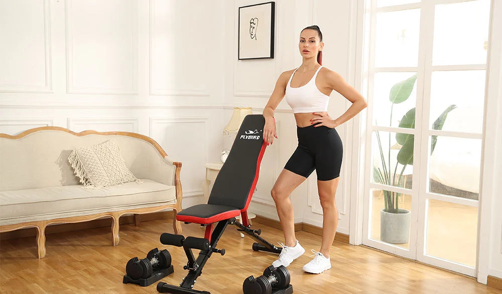 Foldable Weight Bench, Fitness bench in the living room