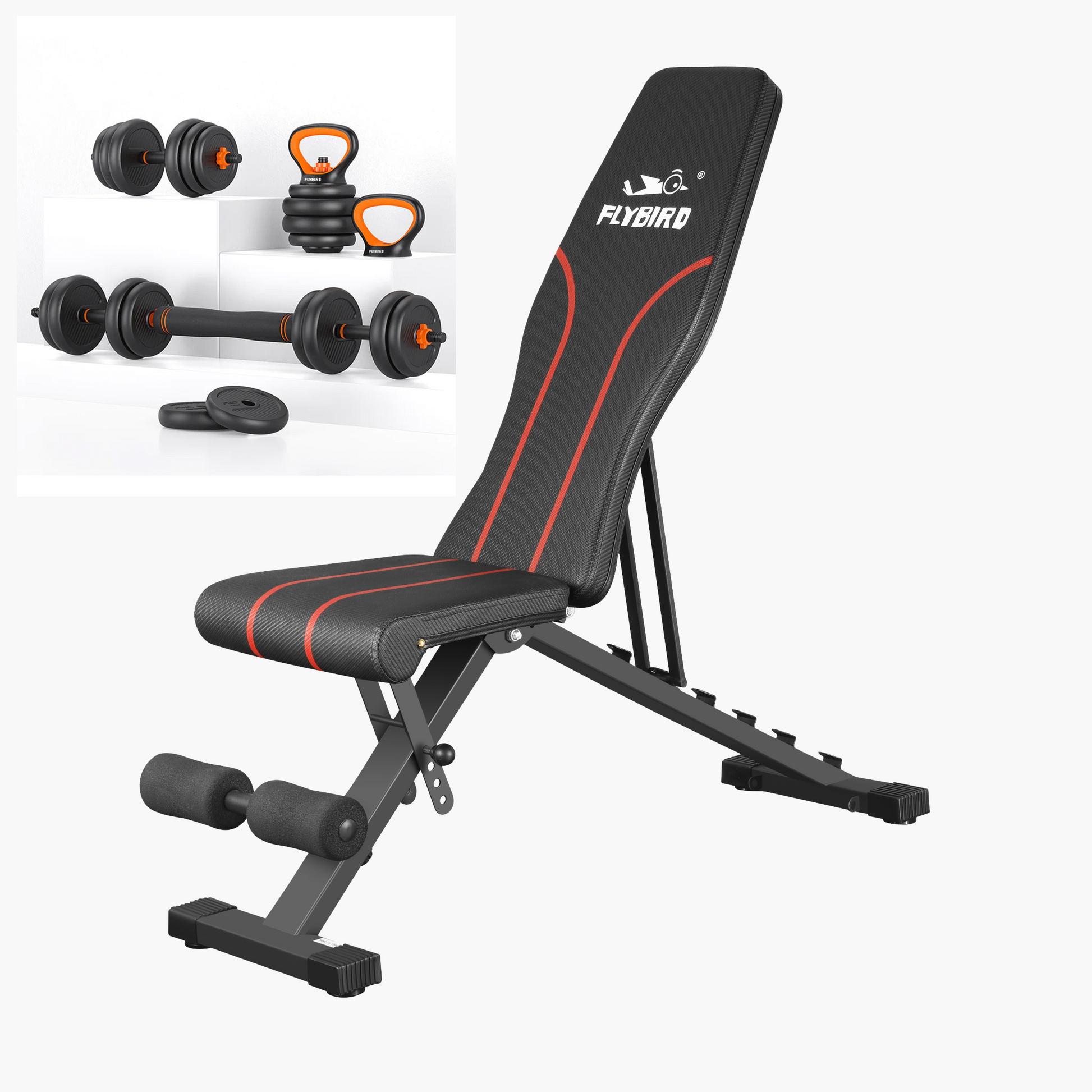 Bench and dumbbell set sale