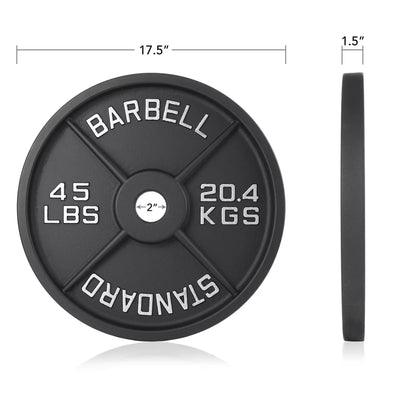 Flybird Olympic Weight Plates Cast Iron 2-Inch | 45LBS| 1 Piece