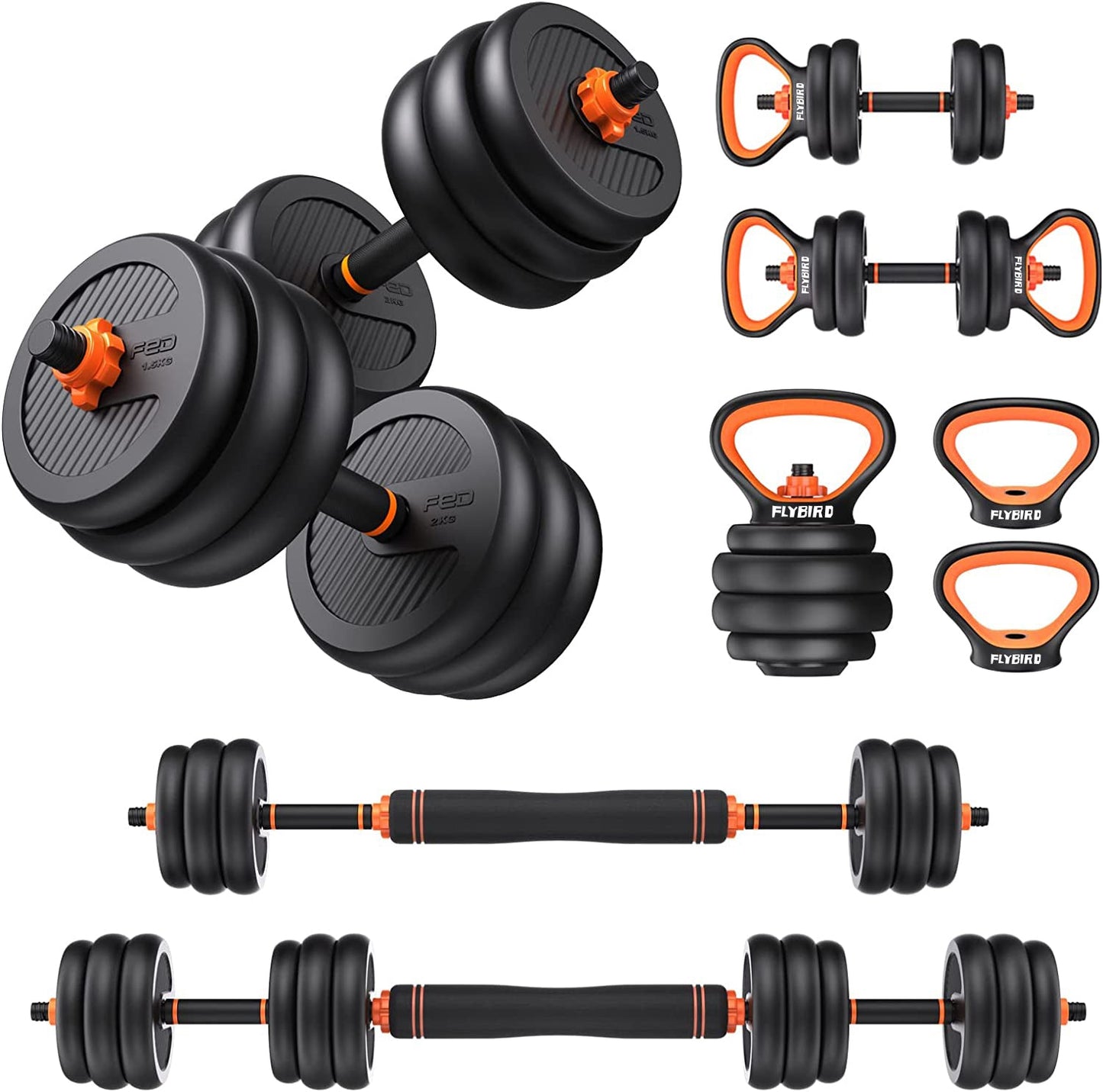 Bundle: Eco-Friendly Weight Set(Dumbbells, Kettlebells, etc.)& Weight Bench WP129