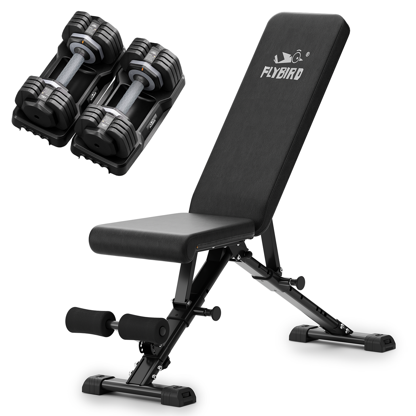 Bundle Set Of Dumbbells 25 Lbs Weight Bench FB149 Flybird Fitness