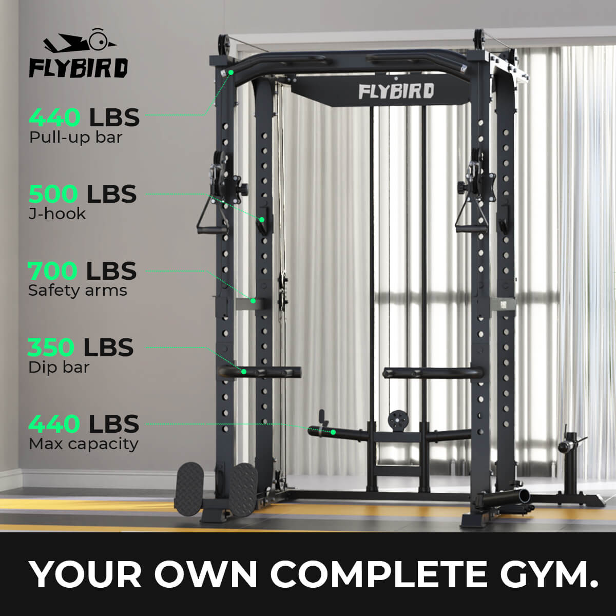 Pull Up Diy Barbell Bar Gym Equipment Diy Pull Up Bar And Squat Rack Flybird All-In-One