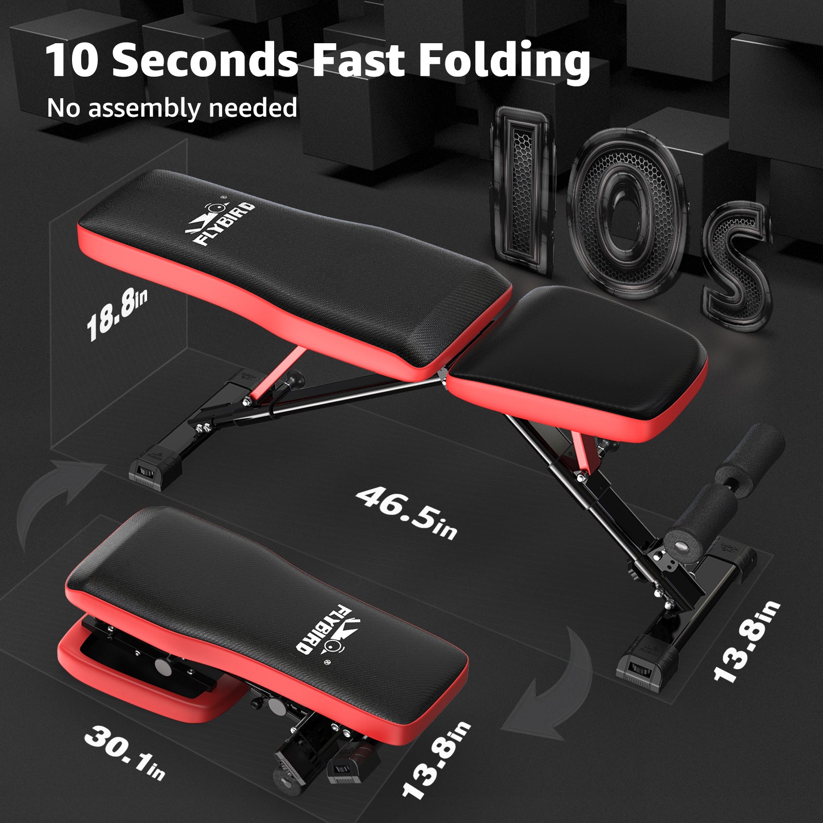 FLYBIRD Adjustable Weight Bench FB299 | Newly Upgraded Workout Bench ...