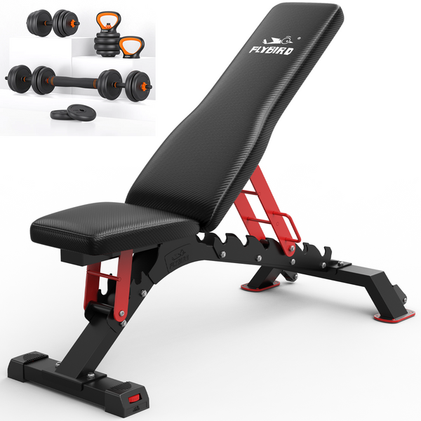 Bundle Eco Friendly Weight Set Dumbbells Kettlebells etc. Flybird Pro Weight Bench