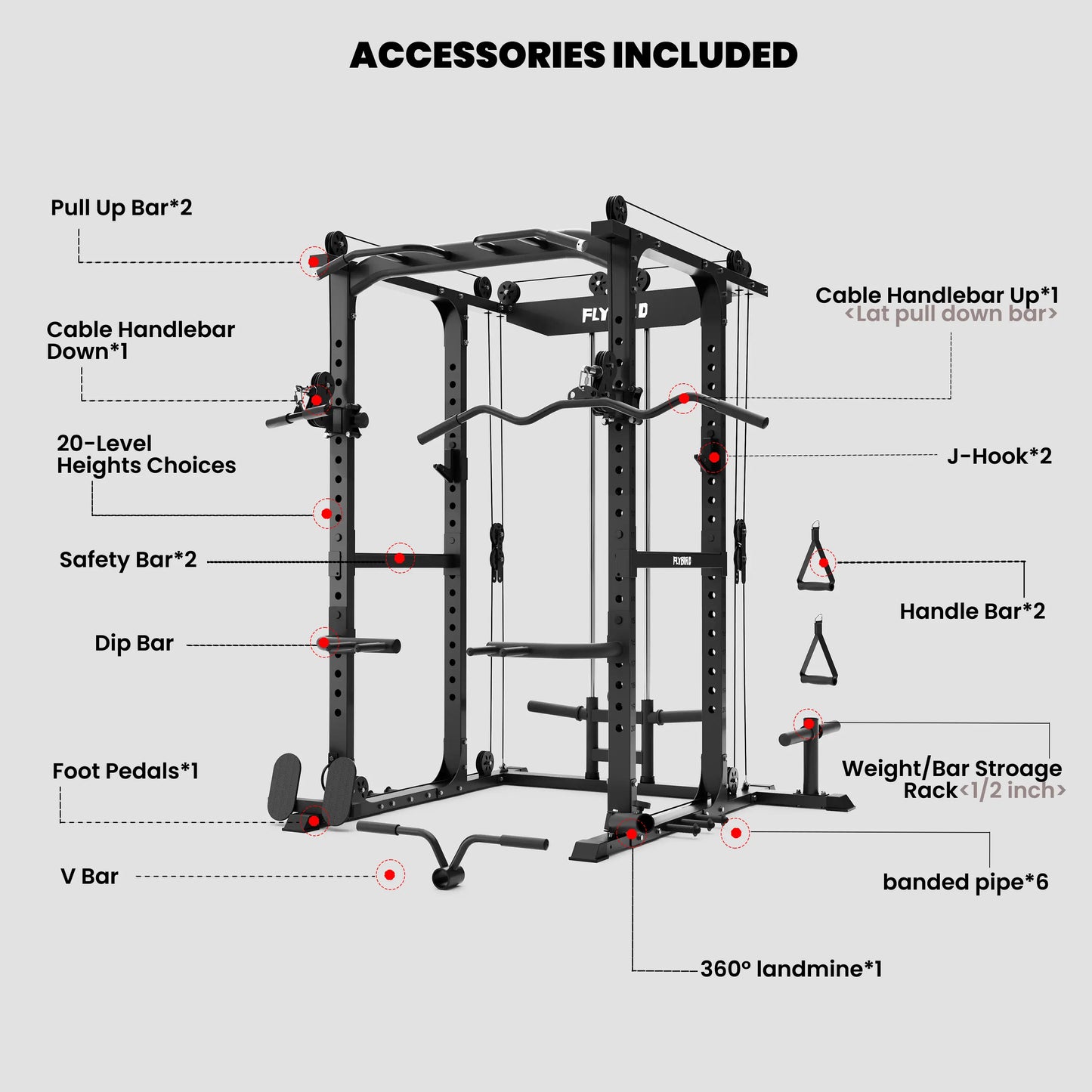 Flybird Power Rack Set For Limited Gym Space