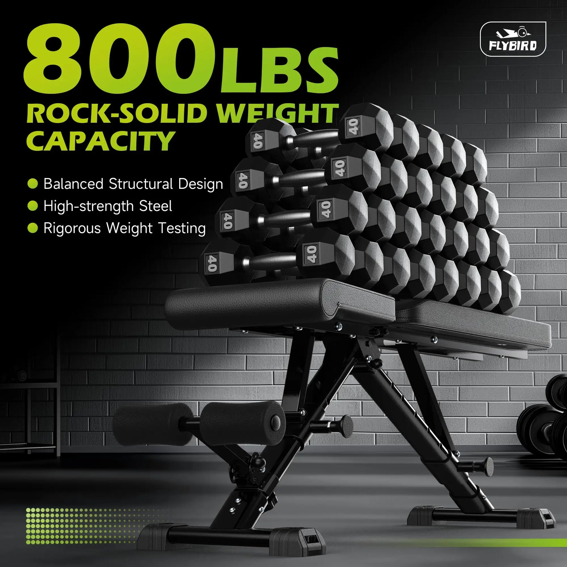 800lbs capacity enough for all home gym excerise