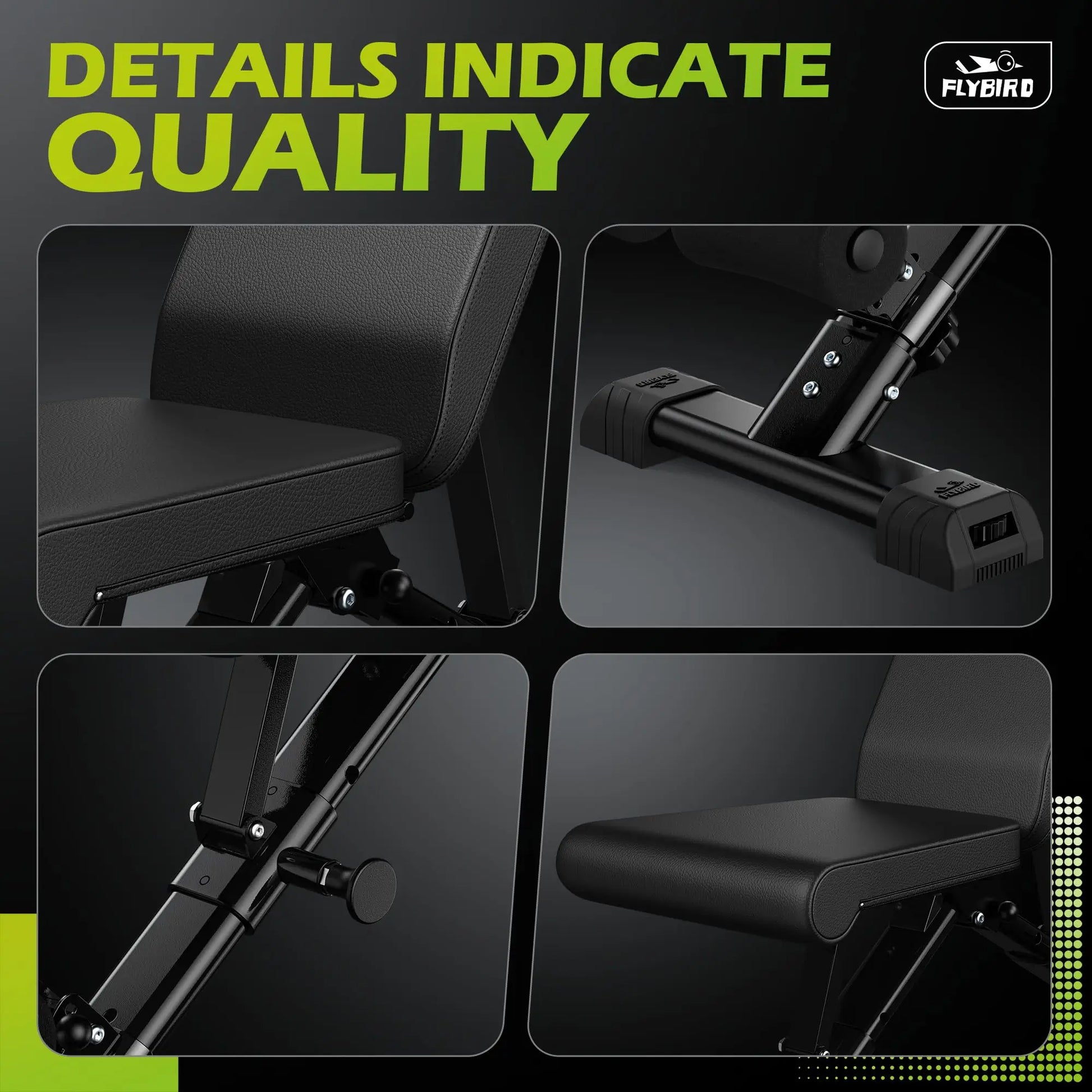 Flybird adjustable strength training weight bench for full body workout fast folding new sale