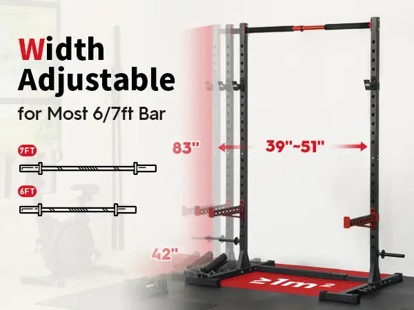 Adjustable Width Squat Rack Pull-Up Bar