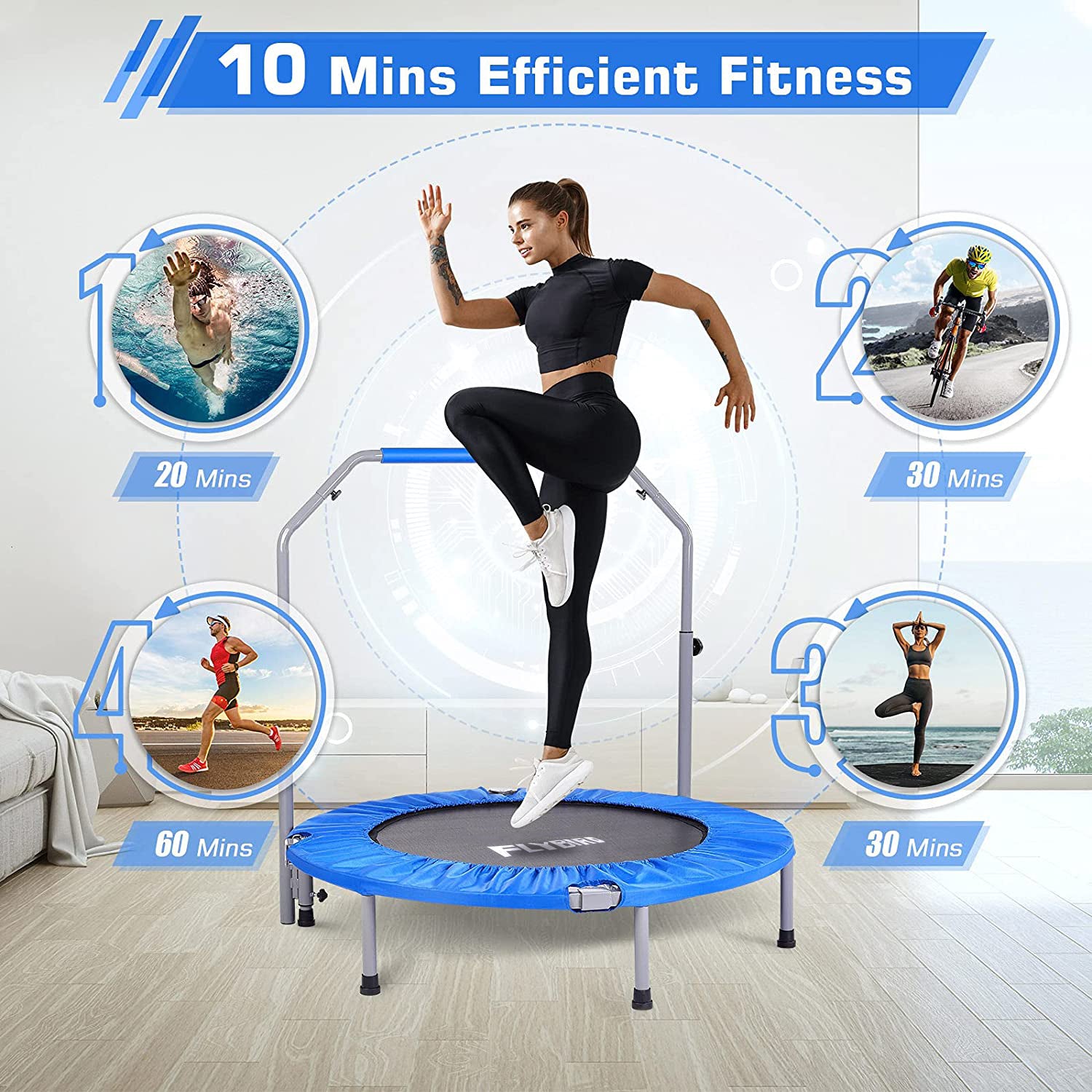 Bounce Rebounding For Beginners Workout Routine Mini Trampoline