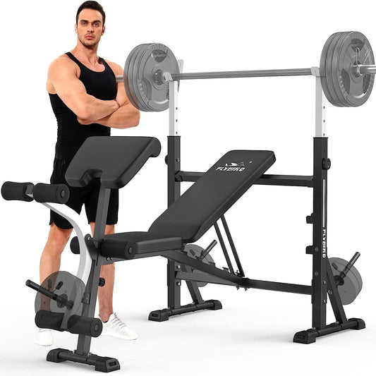 FLYBIRD Adjustable Weight Bench with Lumbar Support WP129