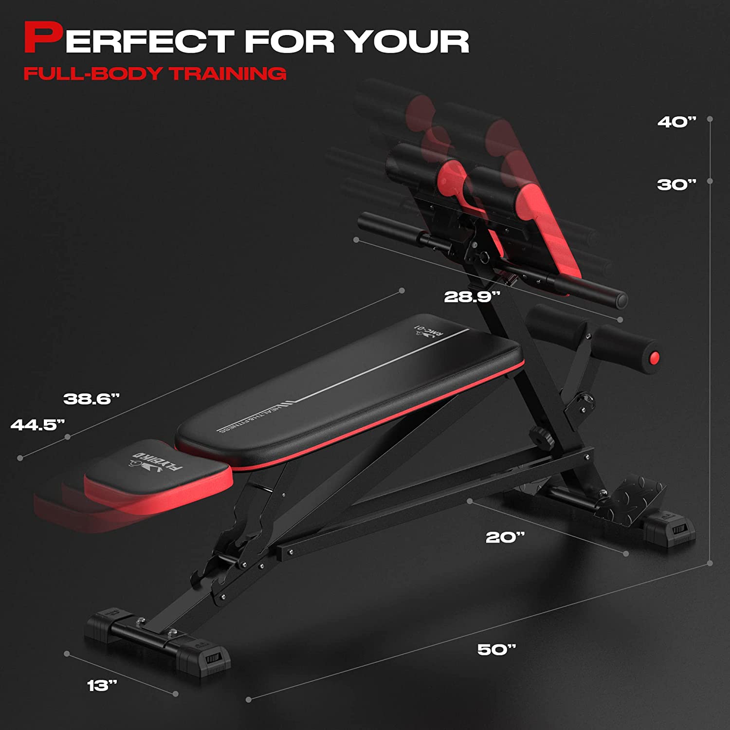 FLYBIRD 3 in 1 Multi-Functional Weight Bench of Roman Chair, Workout Bench  and Sit Up Bench for Hyper Back Extension, Full Body Workout, with Handle,  Abdomen core and Comprehensive Glute Training Home