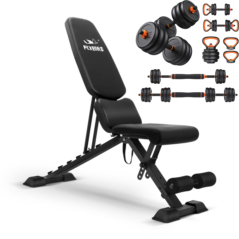 FLYBIRD Adjustable Weight Bench with Lumbar Support WP129 – Flybird Fitness